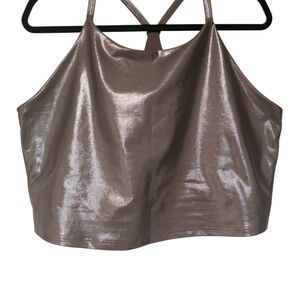 Old Navy Shimmering Silver Halter Top